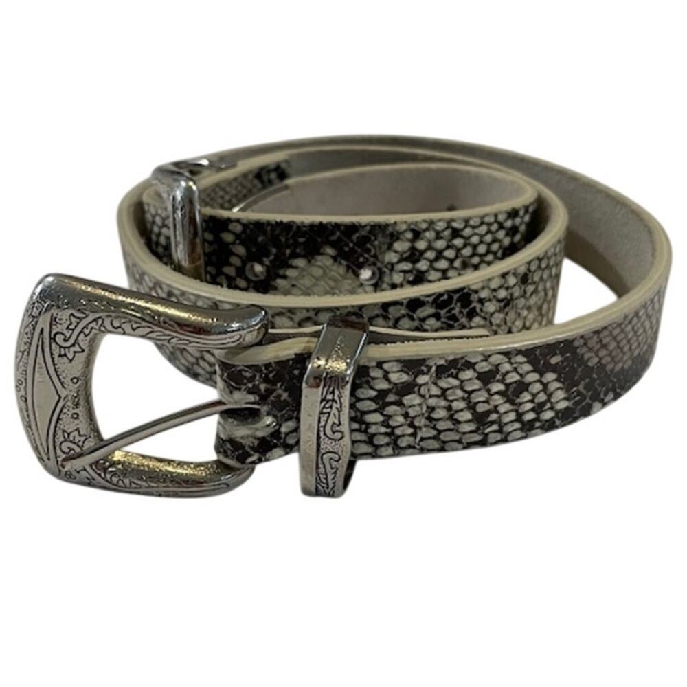 Lovestrength Women's White Snake Leather Belt - Large